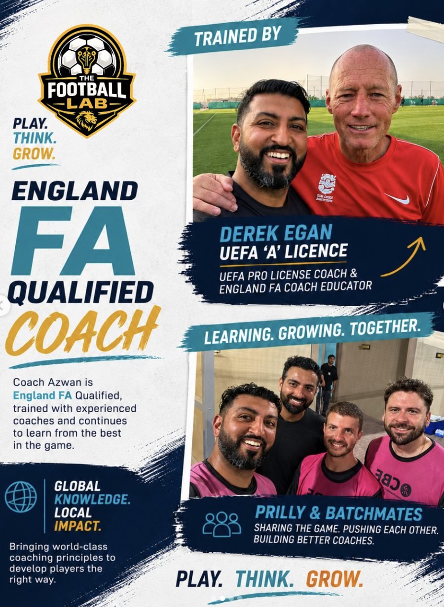 Coach Azwan trained by UEFA 'A' Licence educator Derek Egan